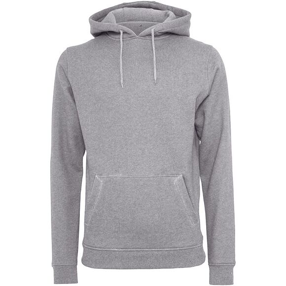 Build Your Brand Mens Heavy Pullover Hoodie / Heather Gray